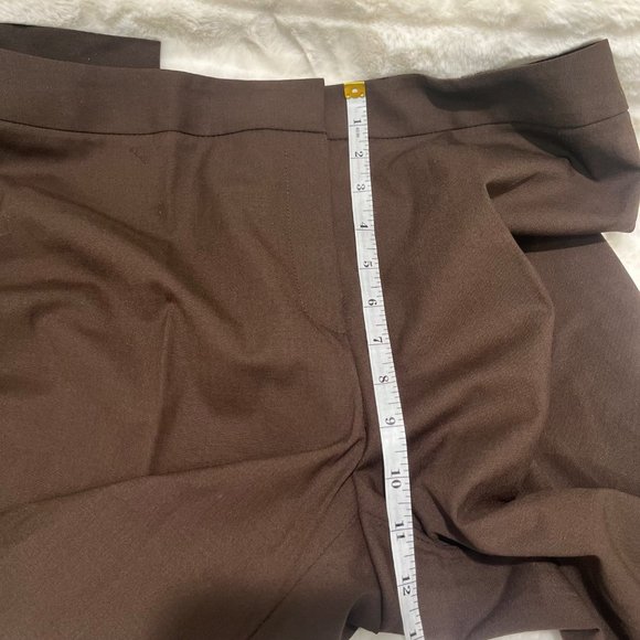 Lafayette 148 Brown Sz 10 Pleated Wool Blend Ankle Length Office Slacks - Picture 5 of 12